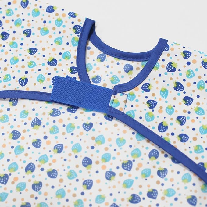 Short Sleeve Waterproof Bib for Toddlers – Feeding Apron for Mealtime, Daycare, Self-Feeding & Messy Play, Baby Bib