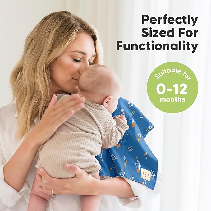 Organic Burp Cloths Baby Boy, Girl - 6-Pack Large Cotton Burping Cloths for Babies, Spit Up Rags, Super Absorbent, Ultra Soft Newborn Rag, Gender Neutral, Machine Washable, Durable (Cosmo)