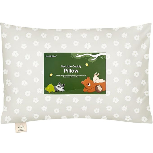 Toddler Pillow with Pillowcase - 13x18 My Little Cuddly Pillow, Viscose Derived From Bamboo Nursery Toddler Pillows for Sleeping,Kids Pillow,Small Travel Pillows,Mini Toddler Bed Pillow (Meadow)