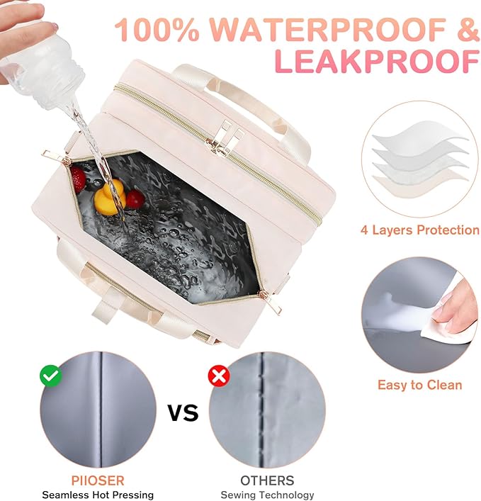 PIIOSER Breastmilk Cooler Bag with Ice Pack, Fits 6 Baby Bottles Up to 9 Ounce, Insulated Bottle Travel Bags with Shoulder Strap-Wearable Breast Pump Carrying Case for Nursing & Working Moms