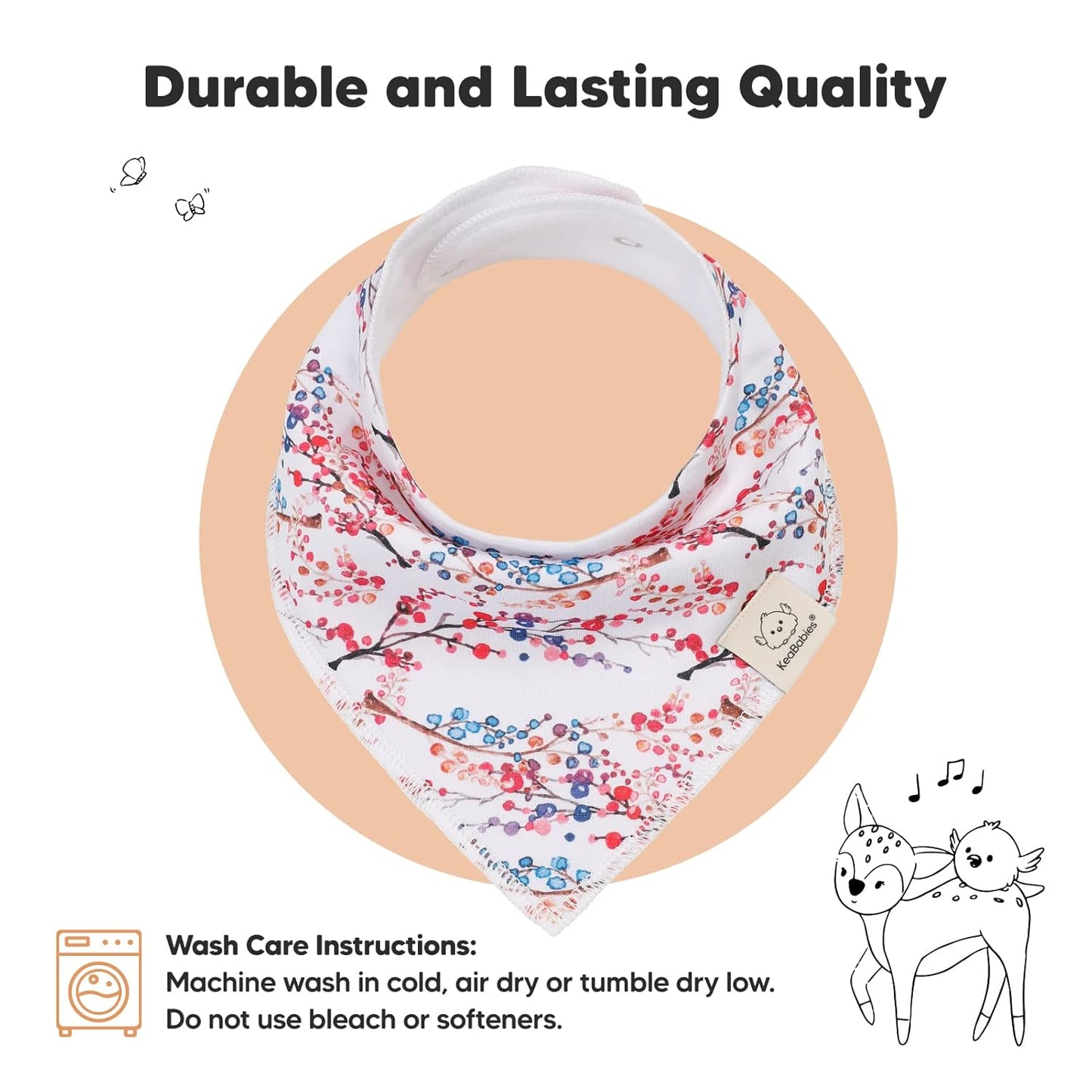 10-Pack Organic Baby Bandana Bibs for Girls - Super Absorbent Triangle Baby Bibs for Drooling and Teething Infant, 100% Cotton Extra Soft for Newborn, Infant 0-36 Months (Tea Party)