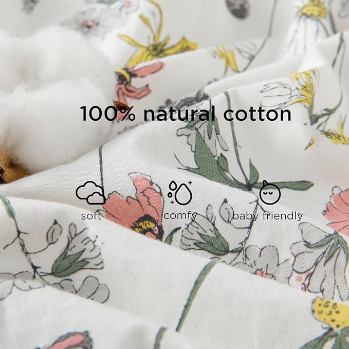 Duomiaomiao 0.5 TOG Toddler Sleep Sack 6-12 Months 100% Cotton Lightweight Baby Sleep Sack with Feet, Breathable Comfy Toddler Wearable Blanket