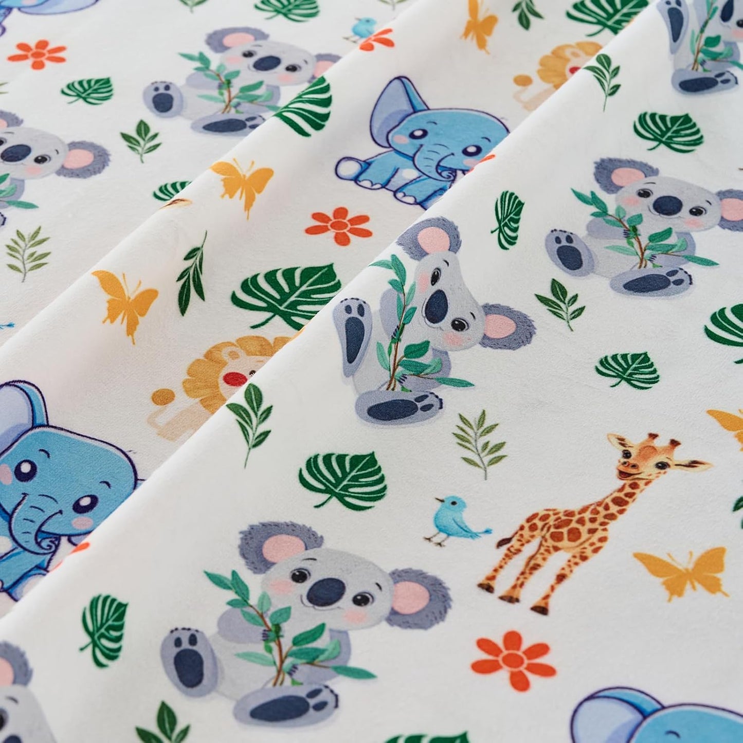 Baby Blanket 30x40 Inches Soft Double Layer Fleece Throw with Cute Animals Print Gender Neutral Crib Blanket for Infant, Toddler, Newborn Baby Girl or Boy Shower Gift