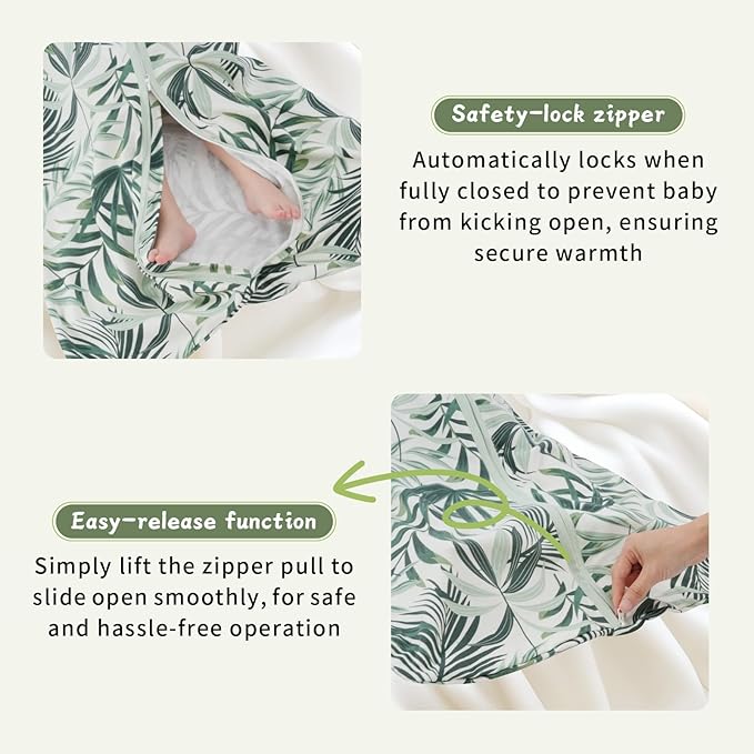 Baby Sleep Sack 0-6 Months,100% Cotton TOG 0.5 Wearable Blanket for Newborn and Infant, 3 Pack 2-Way Zipper Lightweight Sleeping Bags for Toddler