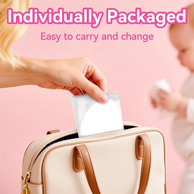 Nursing Pads Disposable, 100 Count Super Absorbent and Keep Dry Breast Pads for Leaking Milk Breastfeeding Moms Essentials