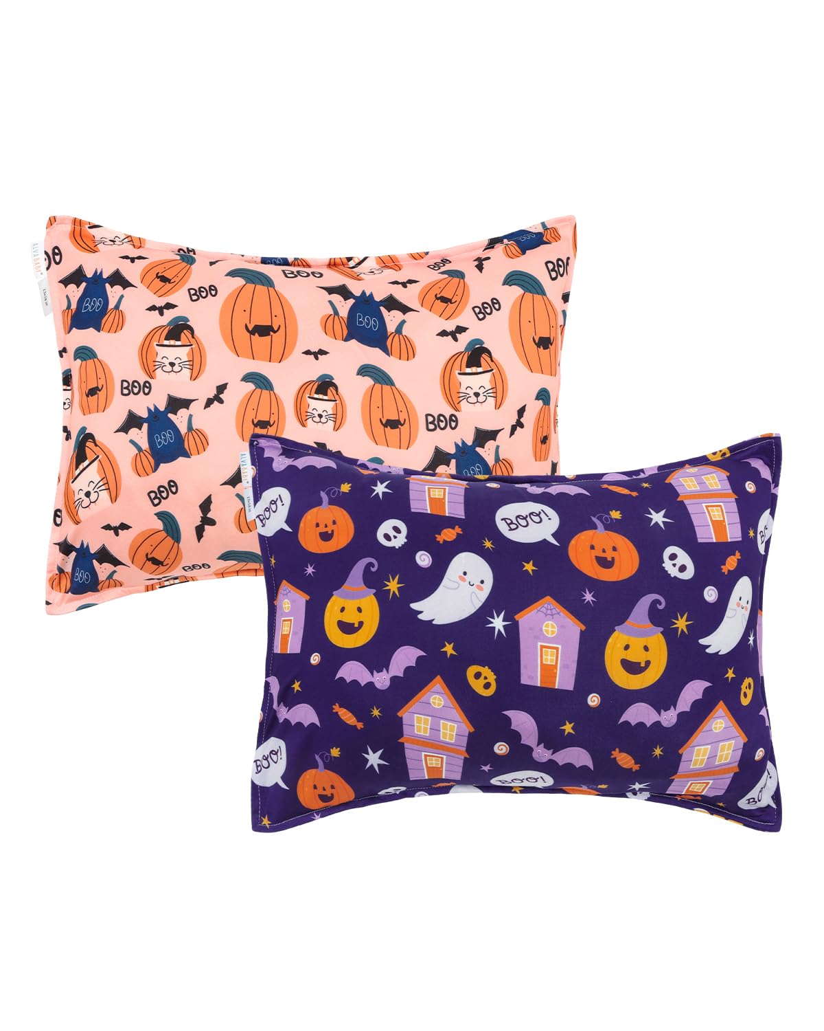 ALVABABY Toddler Pillowcases Stretchy Soft Kids Pillow Cover 2 Pack Fit 13"x 18" or 12"x16" Envelope for Girl Boy Sleepy Travel Christmas 2TPE36A