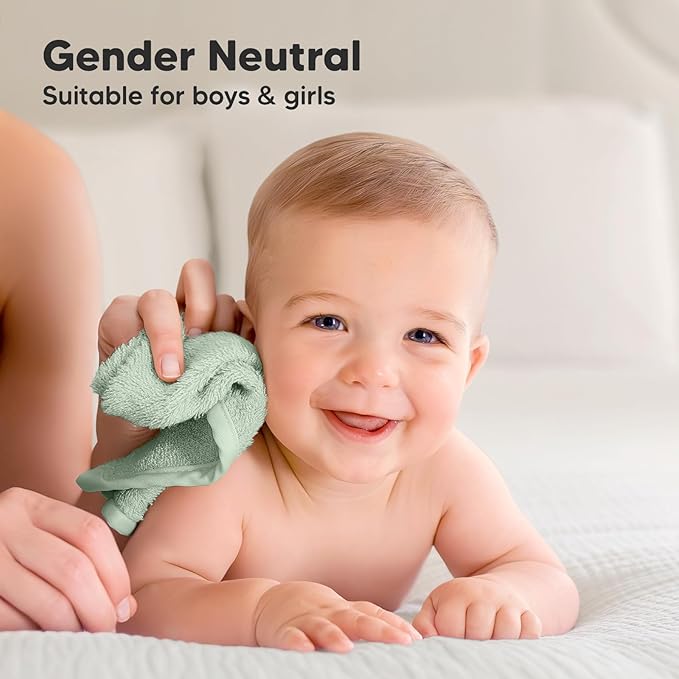 6-Pack Baby Washcloths - Soft Absorbent Viscose from Bamboo Wash Cloths for Babies, Kids, Toddlers, Infant, Newborn Bath Towels, Gentle on Sensitive Skin, 10x10 Reusable Face Towels (Mellow)