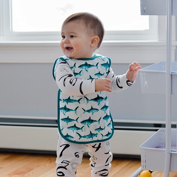 BapronBaby Animal Prints Bapron - No Neck Tie Safer Bib - Baby & Toddler - Soft Waterproof - PVC, BPA & Phthalate Free - 6m+