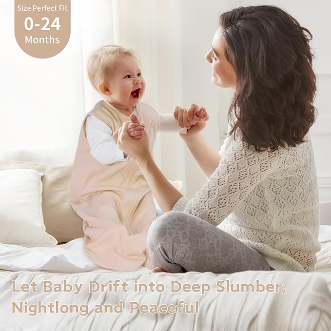 Baby Sleep Sack 0-6 Months,100% Cotton TOG 0.5 Wearable Blanket for Newborn and Infant, 3 Pack 2-Way Zipper Lightweight Sleeping Bags for Toddler