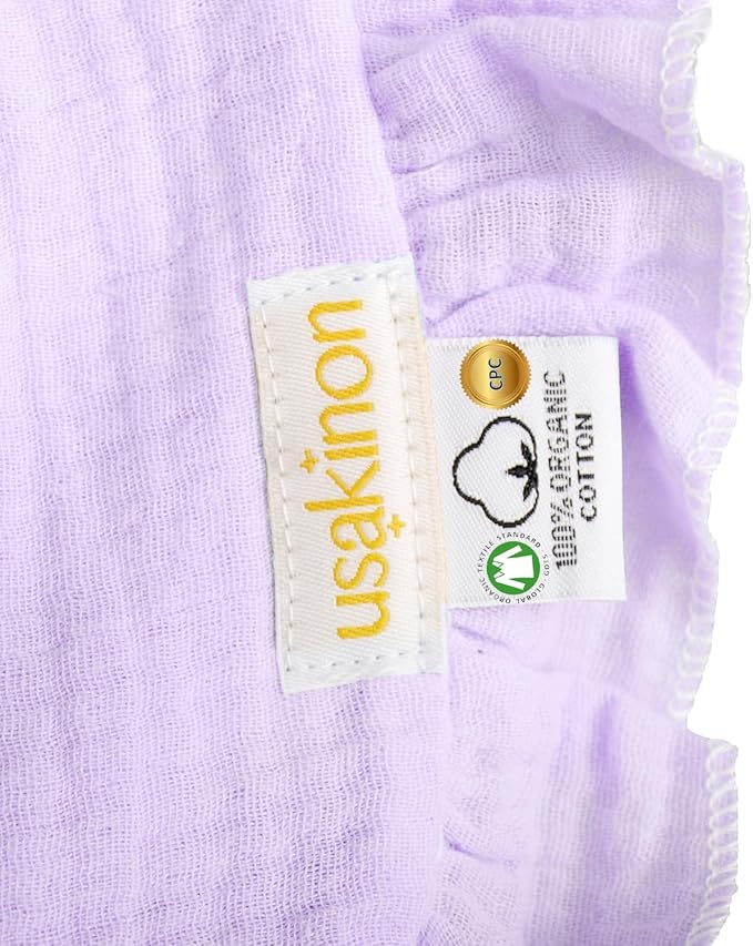 usakinon® 100% Organic Muslin Cotton Baby Bibs 2 Pack – Soft, Absorbent & Safe Newborn Essentials, CPC Certified