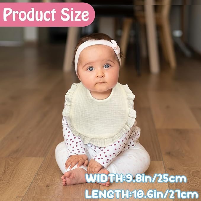 Baby Bibs Muslin Bibs for Baby Girl Boy for Drooling and Teething 10 Pack