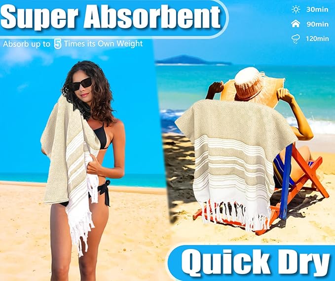 Oversized Turkish Beach Towel Blanket Cotton Giant XL Sandproof Towels Huge Linen XXL Extra Large Big Throw Quilt Blankets for Adults Cloud Travel Camping Glamping Accessories Essentials
