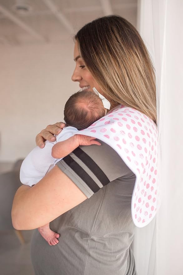 Copper Pearl Premium Baby Burp Cloths - 3-Pack Large Cotton Burp Cloths, Extra Soft Spit Up Rags with 3 Absorbent Layers, Perfect for Baby Girl Gifts (21" x 10" Size, Claire Set)