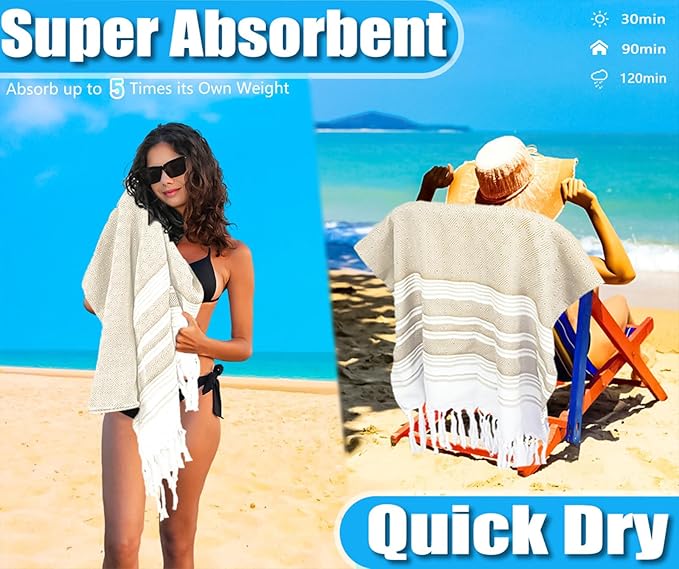 Oversized Turkish Beach Towel Blanket Cotton Giant XL Sandproof Towels Huge Linen XXL Extra Large Big Throw Quilt Blankets for Adults Cloud Travel Camping Glamping Accessories Essentials