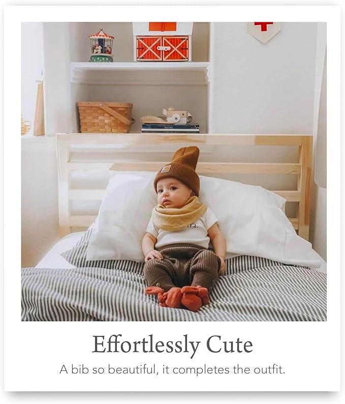 Kishu Baby Indi - Fairtrade Organic Baby Bibs for Girls or Boys - Rounded, 4-Way Reversible, 8 Layer Muslin Drool Bibs