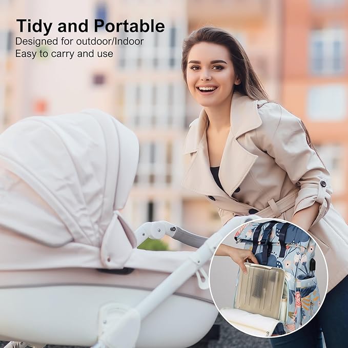 6 in 1 Baby Bottle Brush Set,Bottle Cleaner Brush Kit with Silicone Bottle Brush,Drying Rack,Nipple Brush,Straw Brush,Soap Dispenser&Storage Box,Portable Baby Essentials for Home&Travel (White)