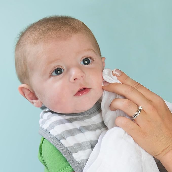 green sprouts Absorbent Organic Cotton Muslin Cloths, Adult Use Only, Hypoallergenic, Breathable, Standard 100 by Oeko-TEX Certified, Tested for Hormones, Blueberry, Small