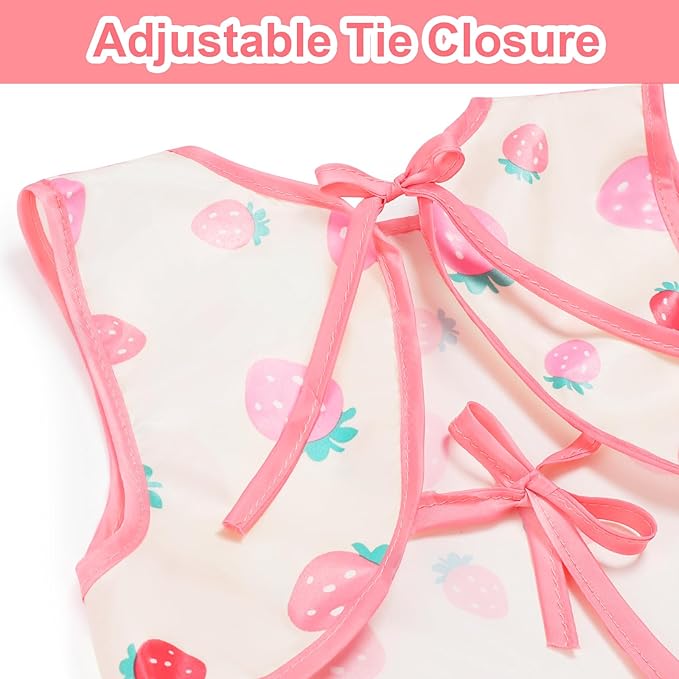 Accmor Baby Bibs, Waterproof Baby Toddler Bibs, Apron Smock Bib for Baby Boys Girls, Essential Must Have for Eating, Feeding