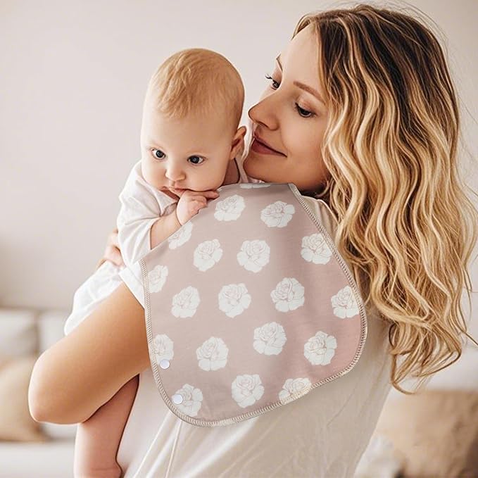 2-in-1 Burp Cloths and Baby Bibs - 6 Pack Large Super Absorbent Soft Cotton Burping Cloths for Spit Up, 3 Layers Thick Baby Burp Rags for Girls & Boys