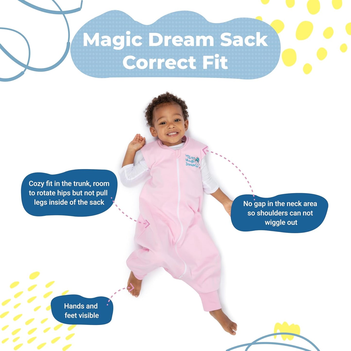 Magic Sleepsuit Baby Merlin's Cotton Baby Swaddle Transition Product - Soft and Cozy Design, Double Zipper for Easy Diaper Changes, Promotes Safe Sleep, 3-6 Months - Navy Blue - Large 18-21lbs