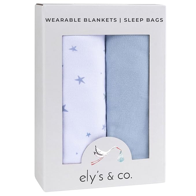 Baby Wearable Blanket - Baby Sleep Sack 100% Interlock Knit Cotton - Sleep Sack 3-6 Months - Comfy Soft Lightweight, 2-Pack Set