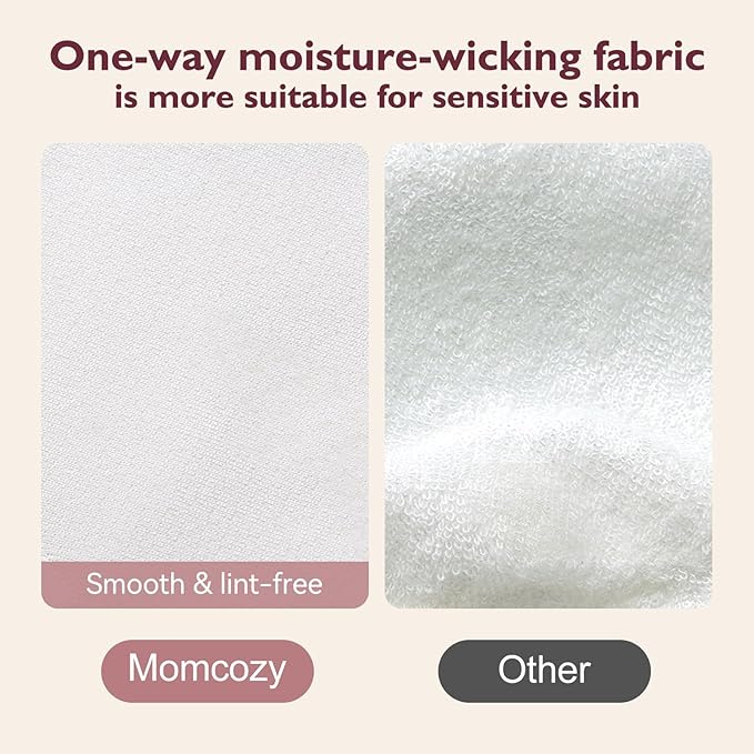 Momcozy Reusable Breast Pads, Innovative Use of Absorbent Fabric & 4 Layers of Super Absorbent Core Washable Nursing Pads, Absorb Quickly and Leak-Proof, 14 Pack + Wet & Dry Separation Bag + Wash Bag