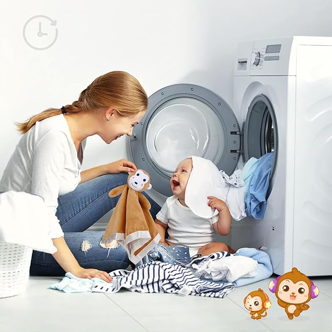 Pro Goleem Monkey Loveys for Babies, Soft Security Blanket Baby Snuggle Toy Newborn Stuffed Animals Baby Gifts for Boys and Girls, 16 Inch