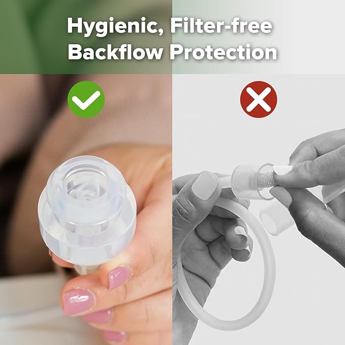 haakaa Swan Neck Nasal Aspirator for Baby | Baby Nose Sucker Bulb Syringe with Anti-Backflow Valve | Easy-Squeeze Filter-Free Soft Silicone Nose Cleaner – BPA Free, 12m+