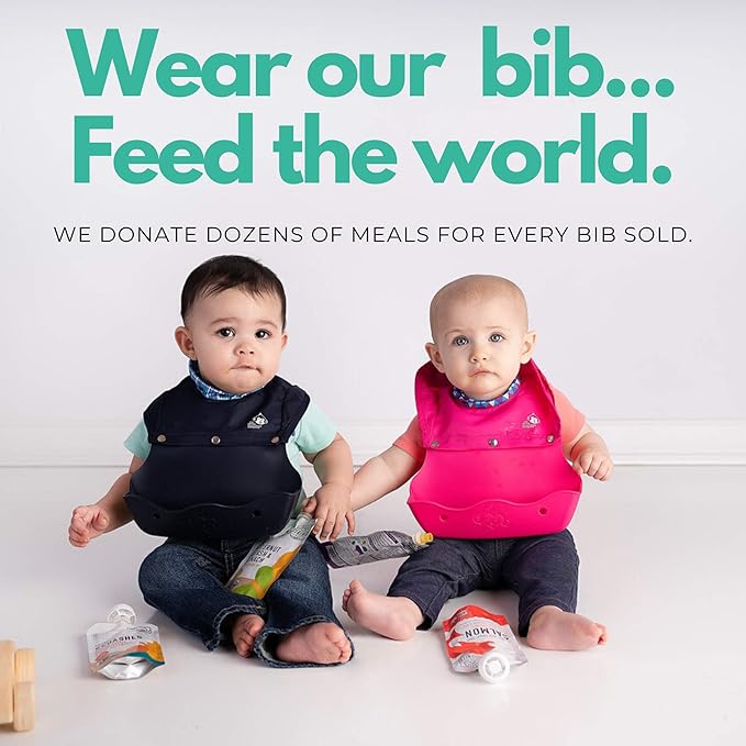 Silicone Bibs for Babies and Toddlers - Wipes Clean in Seconds Waterproof Bib Protects from Every Mess - Made with Premium Materials