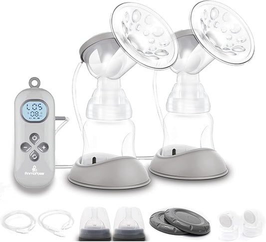 Primo Passi - Double Electric Breast Pump Portable | Small Easy to Carry | Rechargeable Battery Breastpump | Saca Leche