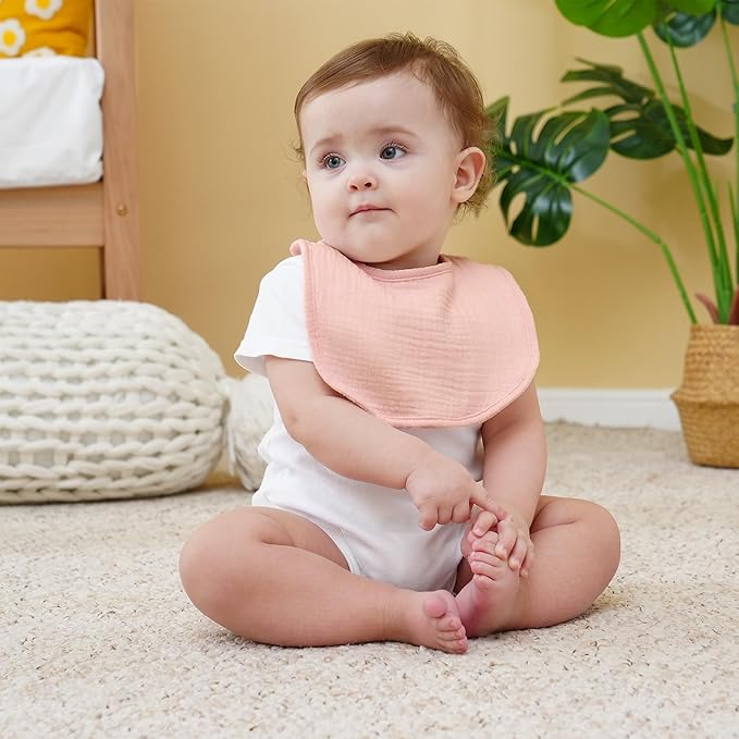 Muslin Baby Bibs Cotton Baby Drool Bandana Bibs for Baby Girls Boys Infant Newborn Toddler Drooling and Teething