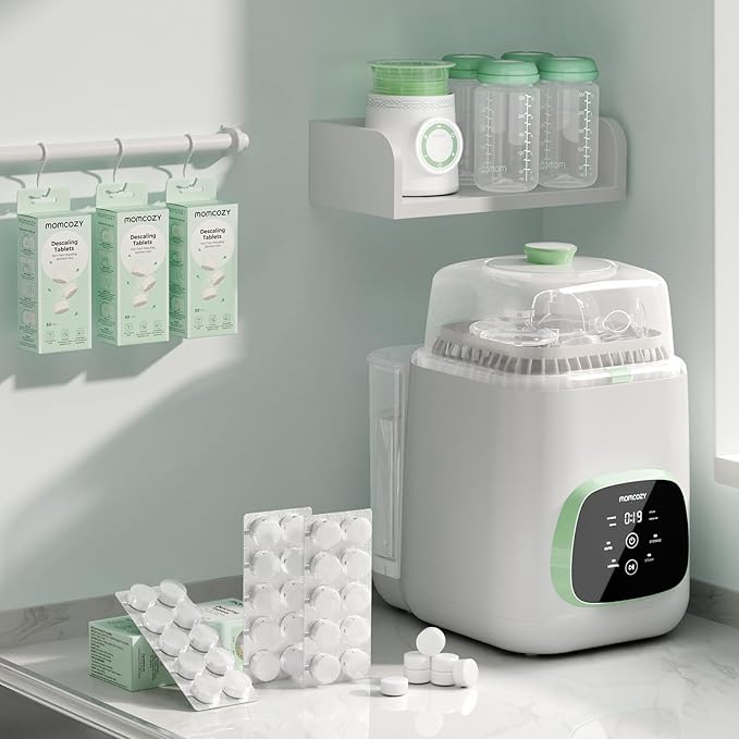 Momcozy Official Descaling Tablets, Compatible KleanPal Pro Baby Bottle Washer, Descaler for Milk & Limescale Removal, 30 Count