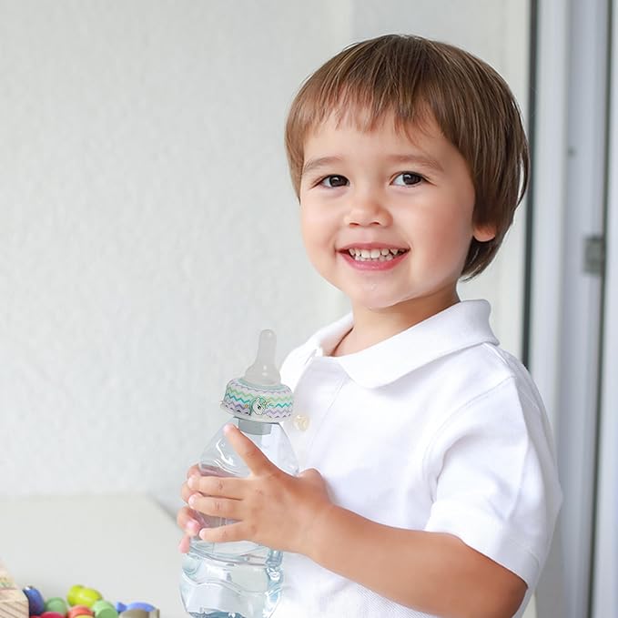 Refresh-a-Baby Reusable Bottle Top Nipple Adapter – Instantly Convert Any Bottle into a Sippy with Soft Silicone Nipples – Ideal for On-The-Go Feeding, BPA-Free, & Easy to Clean Pack of 2 (Unicorn)