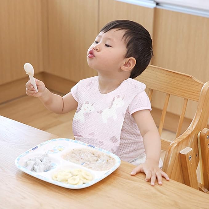 Baby and Infant Disposable Travel Bibs - Soft, Leakproof, for Toddlers Babies, Feeding, Traveling, (60PCS) Unicorn