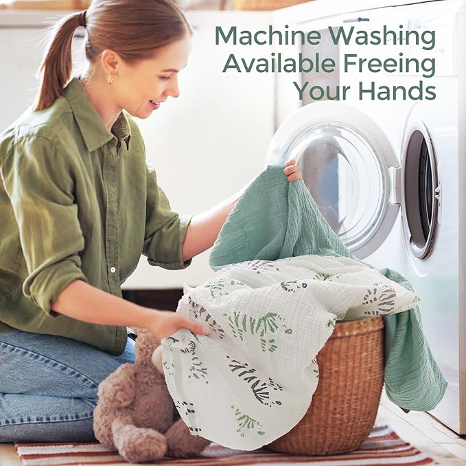 Momcozy Muslin Mini Crib Sheets Fitted - 38''x26'' Pack and Play Sheets for Pack N Play Mattress, 2 Pack Soft & Breathable Natural Cotton Non Slip Bed Cover for Boys, Girls, Bravery Zebra