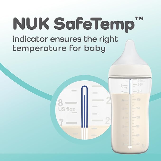 NUK Perfect Match 2-in-1 Natural and Anti-Colic Bottle with Slow Flow, Wide, Adaptable Nipple, 5oz., 2 Pack