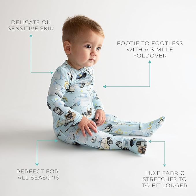 Posh Peanut Convertible Baby Sleepers - Girls Footless Baby Pajamas with 2 Way Zipper for Easy Diaper Changes