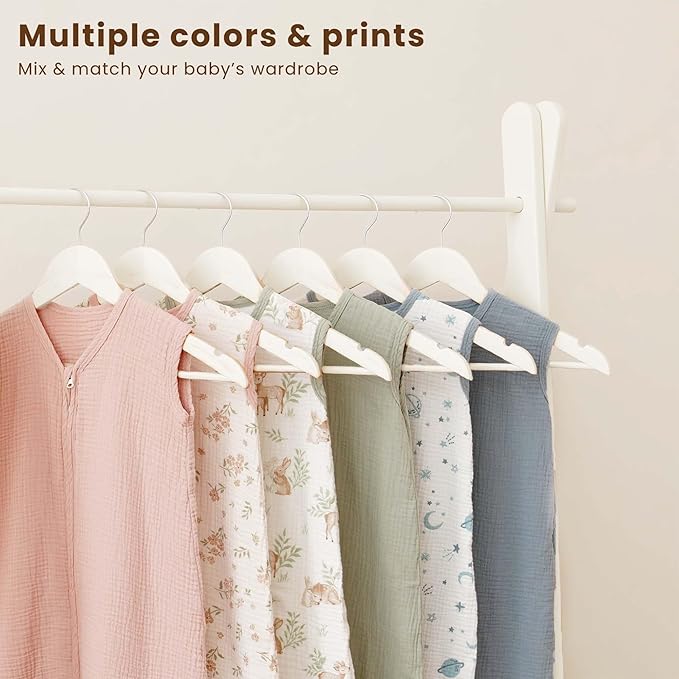 Konssy Muslin Baby Sleep Sack 0-6 Months 0.8 TOG, 2 Pack 100% Cotton Wearable Blanket for Babies, 2-Way Zipper Breathable Sleeping Sack Infant Toddler Essentials for Girls and Boys (Star, Blue)