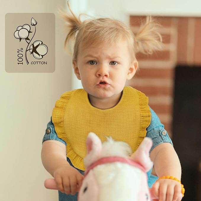 Baby Bibs Muslin Bibs for Baby Girl Boy for Drooling and Teething 10 Pack