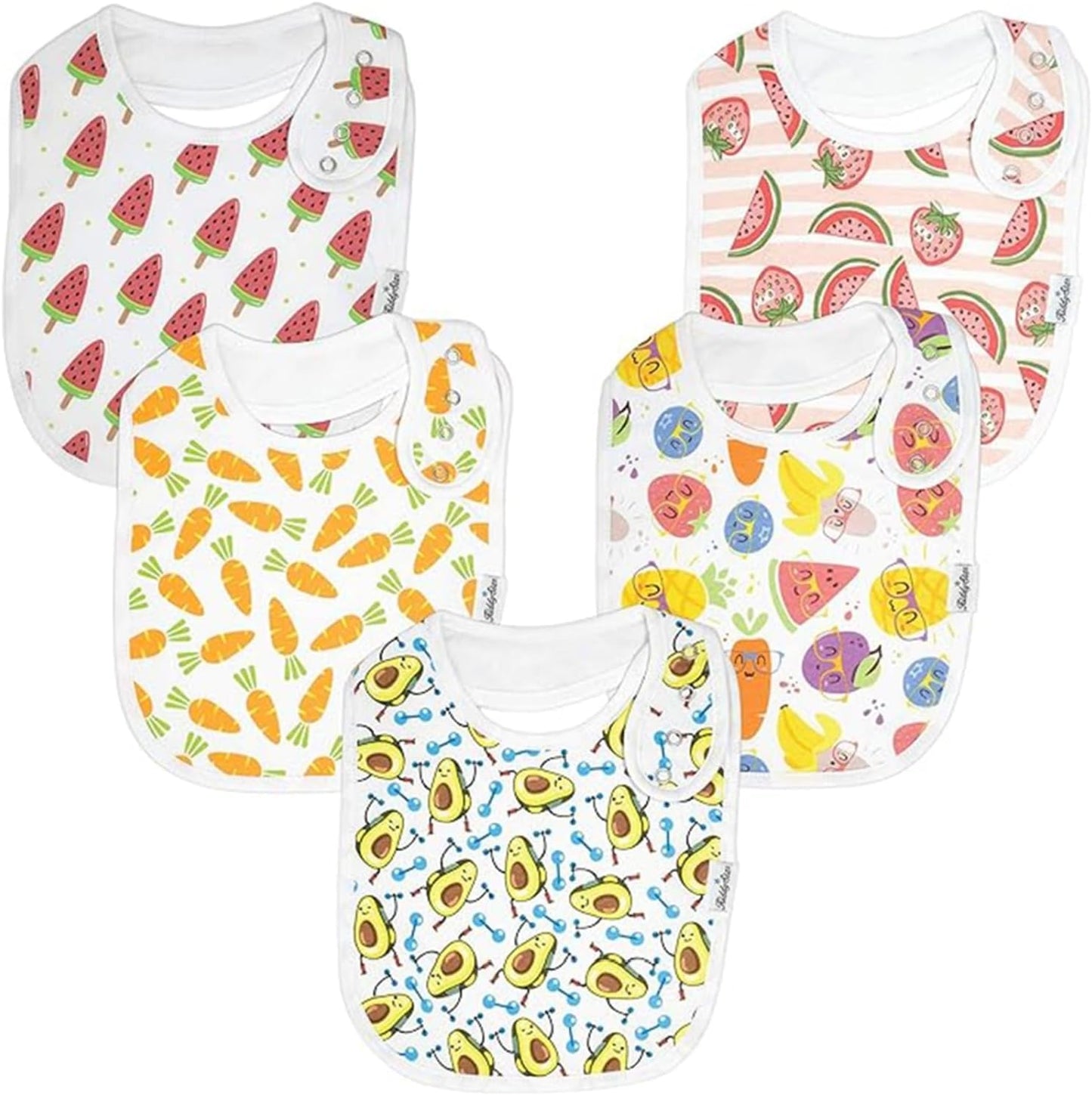Organic Cotton Baby Bibs – Soft Teething & Drool Bib for Newborns & Toddlers – Hypoallergenic, Absorbent, Snaps
