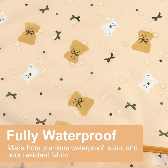 Accmor 5 Pack Long Sleeve Bibs, Baby Smock Waterproof Sleeved Bib Smock for Baby Toddler 6-36 Months