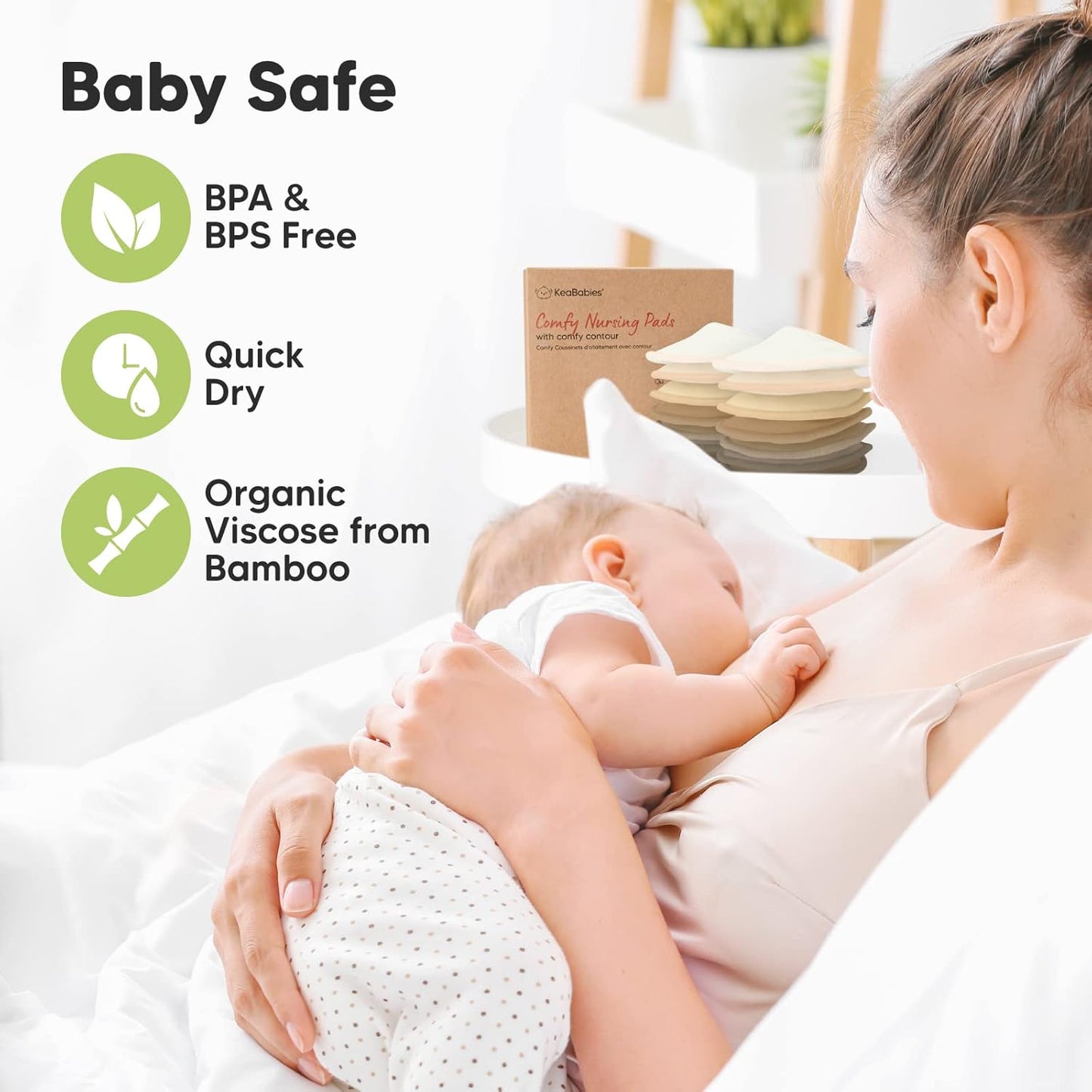 Organic Nursing Pads - 14 Washable Viscose Derived from Bamboo Breastfeeding Pads, Wash Bag, Reusable Breast Pads for Breastfeeding, Nipple Pads for Breastfeeding Essentials(Coffee, L 4.8")