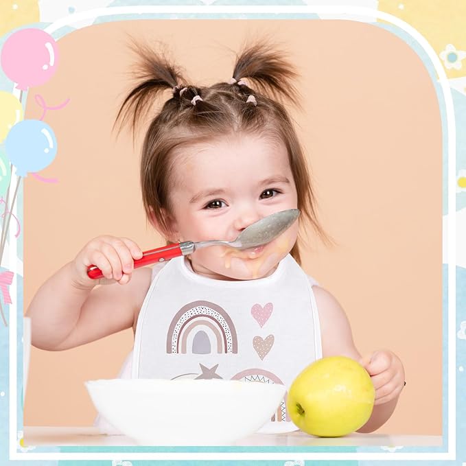 Toulite 40 Pcs White Bibs for Baby Washable Reusable Waterproof Cotton Feeder Bibs with Double Sided Design for Baby Shower Activity and Gifts