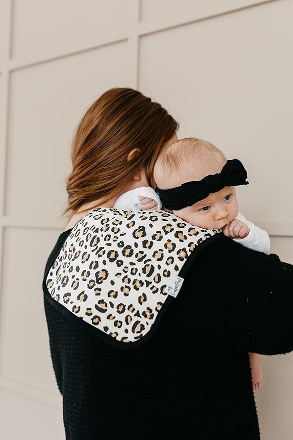 Copper Pearl Premium Baby Burp Cloths - 3-Pack Large Cotton Burp Cloths, Extra Soft Spit Up Rags with 3 Absorbent Layers, Perfect for Baby Boy and Baby Girl Gifts (21" x 10" Size, Zara Set)