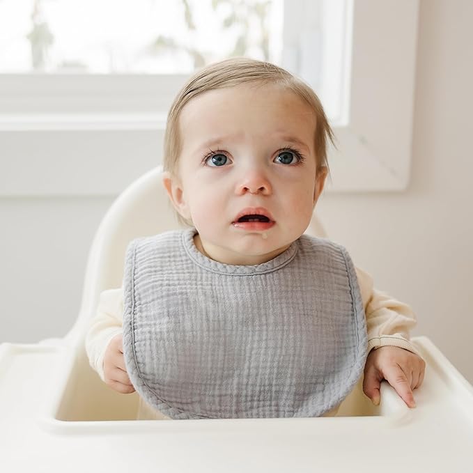 Konssy Muslin Baby Bibs 8 Pack Baby Bandana Drool Bibs Cotton for Unisex Boys and Girls, Soft Absorbent Set for Teething and Drooling