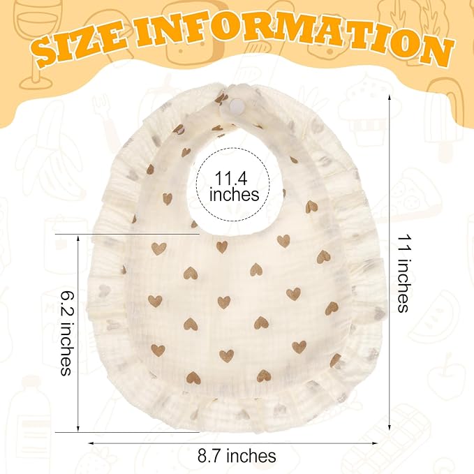 Mepase 10 Pcs Large Muslin Baby Girl Bibs Drool Teething Bibs Lap Shoulder for Boy Girls Teething(Vivid Colors)