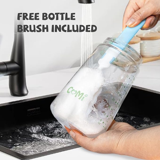 COMI 34oz Breast Milk Pitcher,No Leak Breast Milk Storage Containers for Fridge,Resistant to Heat and Cold,Wide Mouth Breastfeeding Essentials with Sealing Ring,Baby Formula Maker,Green