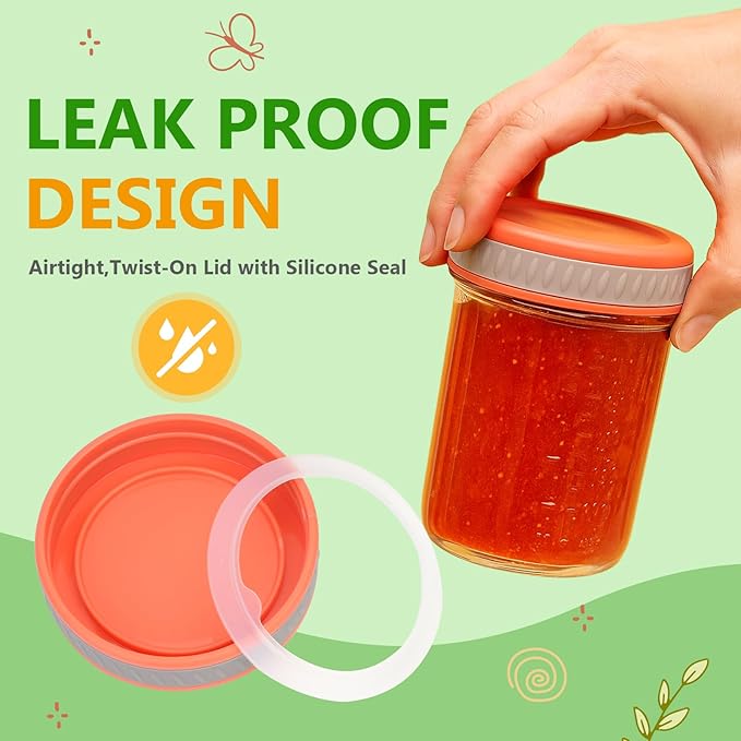 Glass Food Storage Jars with Lids (8 oz, 8-Pack) – Baby Food, Breast Milk, Puree, Reusable Containers for Snacks & Meal Prep, Portion Control & Spice Storage, Freezer, Microwave, Dishwasher Safe