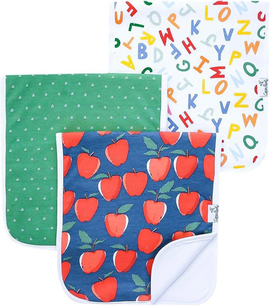 Copper Pearl Baby Burp Cloth Large 21''x10'' Size Premium Absorbent Triple Layer 3-Pack Gift Set Teacher