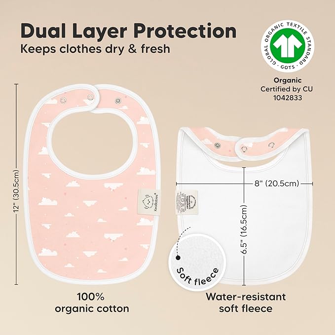 8-Pack Organic Baby Bibs for Boys, Girls - Soft Cotton Drooling and Teething Bibs for Baby Girl & Boy, Extra Absorbent, Easy to Clean & Put On for Toddler, Newborn, Infant 0-24 Months (Dreamers)